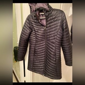 Rain jacket black long puffer